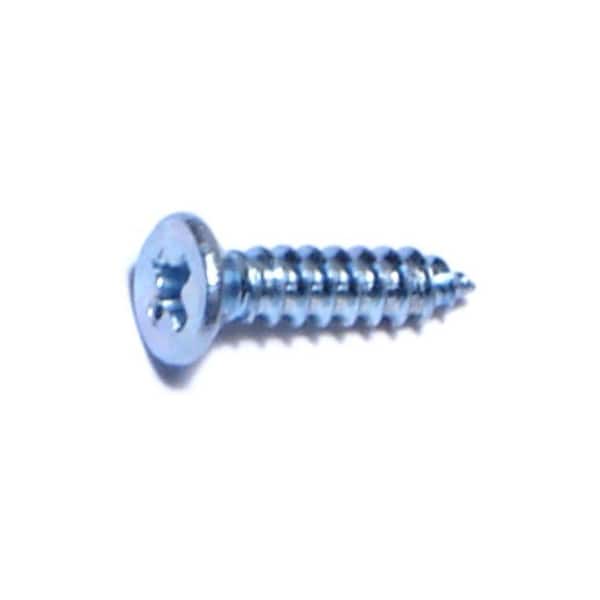 Midwest Fastener Sheet Metal Screw, #4 x 1/2 in, Zinc Plated Steel Flat Head Phillips Drive, 100 PK 02996 - main